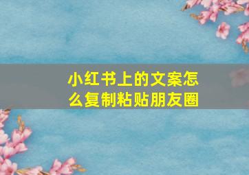 小红书上的文案怎么复制粘贴朋友圈