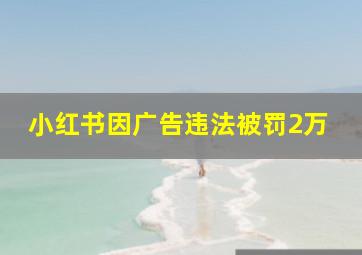 小红书因广告违法被罚2万