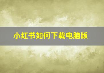 小红书如何下载电脑版