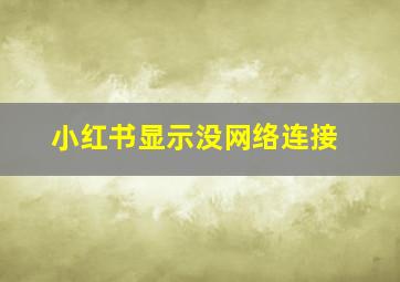 小红书显示没网络连接