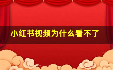 小红书视频为什么看不了