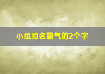 小组组名霸气的2个字