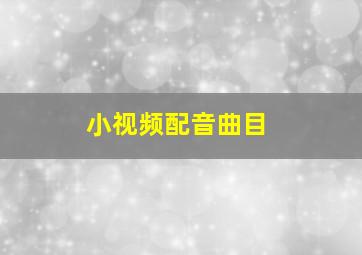 小视频配音曲目