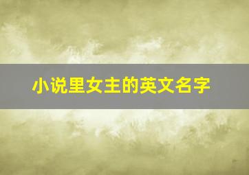 小说里女主的英文名字