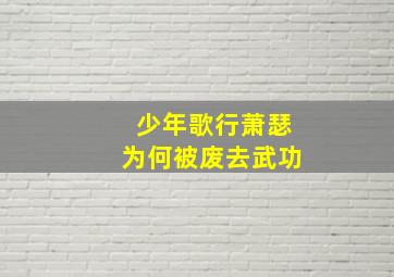 少年歌行萧瑟为何被废去武功