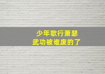 少年歌行萧瑟武功被谁废的了