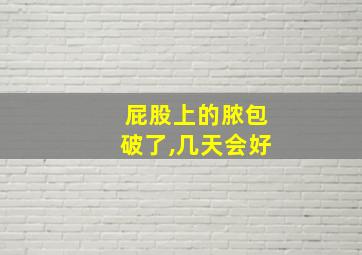 屁股上的脓包破了,几天会好