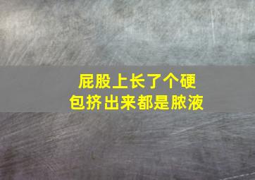 屁股上长了个硬包挤出来都是脓液