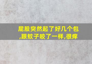 屁股突然起了好几个包,跟蚊子咬了一样,很痒