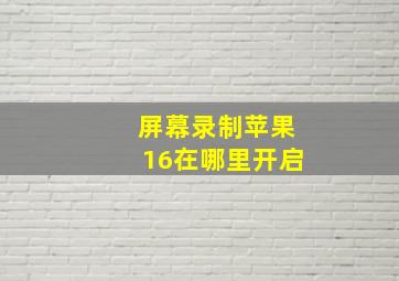 屏幕录制苹果16在哪里开启