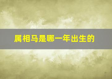 属相马是哪一年出生的