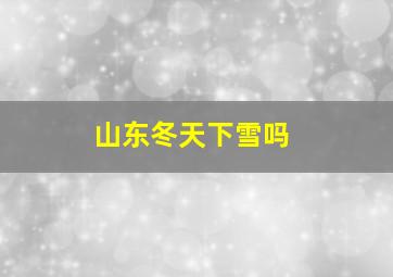 山东冬天下雪吗