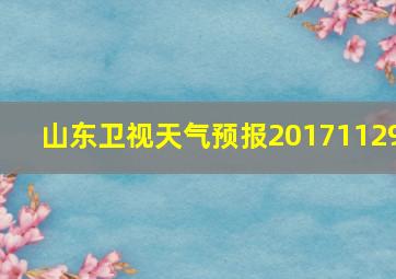 山东卫视天气预报20171129