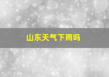 山东天气下雨吗