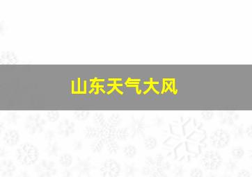 山东天气大风