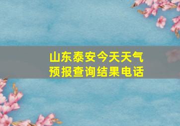 山东泰安今天天气预报查询结果电话