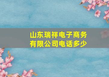 山东瑞祥电子商务有限公司电话多少