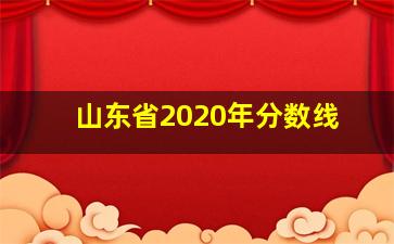 山东省2020年分数线