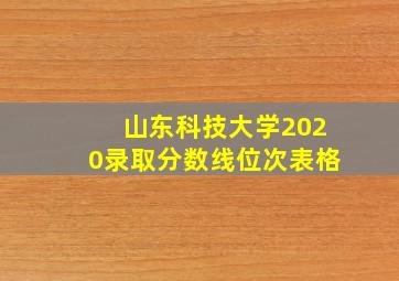 山东科技大学2020录取分数线位次表格