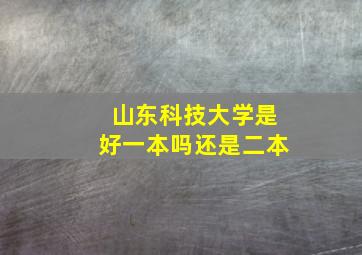 山东科技大学是好一本吗还是二本