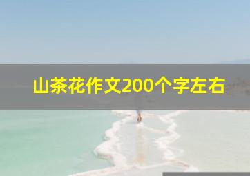 山茶花作文200个字左右