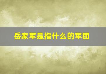 岳家军是指什么的军团