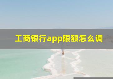 工商银行app限额怎么调