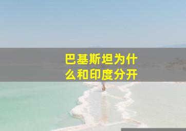 巴基斯坦为什么和印度分开