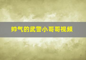 帅气的武警小哥哥视频