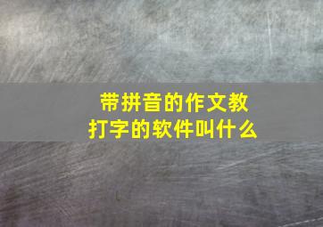 带拼音的作文教打字的软件叫什么