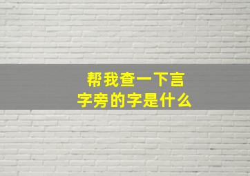 帮我查一下言字旁的字是什么