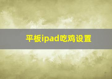 平板ipad吃鸡设置