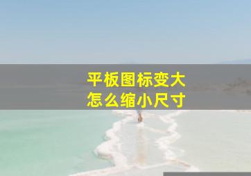 平板图标变大怎么缩小尺寸