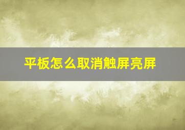 平板怎么取消触屏亮屏