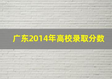 广东2014年高校录取分数