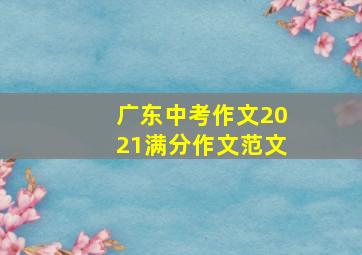 广东中考作文2021满分作文范文