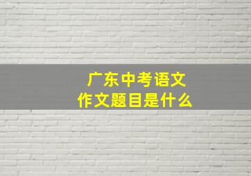 广东中考语文作文题目是什么