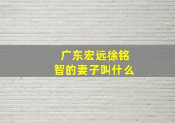 广东宏远徐铭智的妻子叫什么