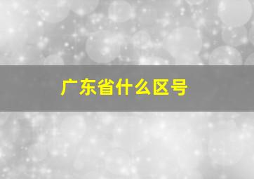 广东省什么区号