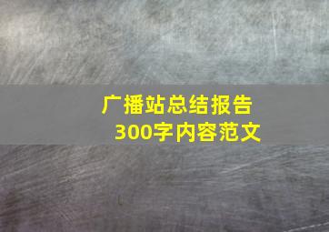 广播站总结报告300字内容范文