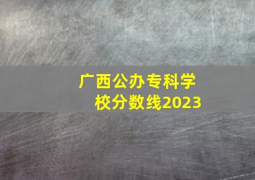 广西公办专科学校分数线2023