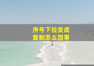 序号下拉变成复制怎么回事