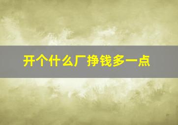 开个什么厂挣钱多一点