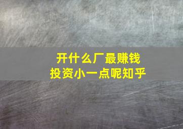 开什么厂最赚钱投资小一点呢知乎