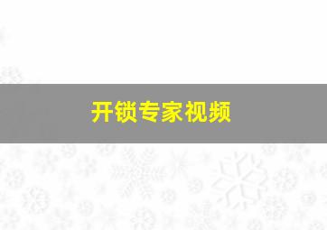 开锁专家视频