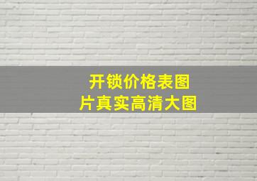 开锁价格表图片真实高清大图