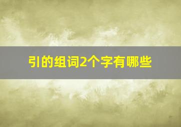 引的组词2个字有哪些