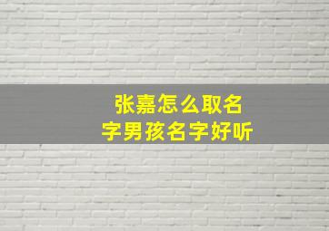 张嘉怎么取名字男孩名字好听