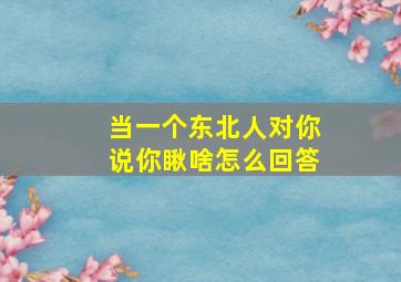 当一个东北人对你说你瞅啥怎么回答