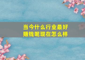 当今什么行业最好赚钱呢现在怎么样